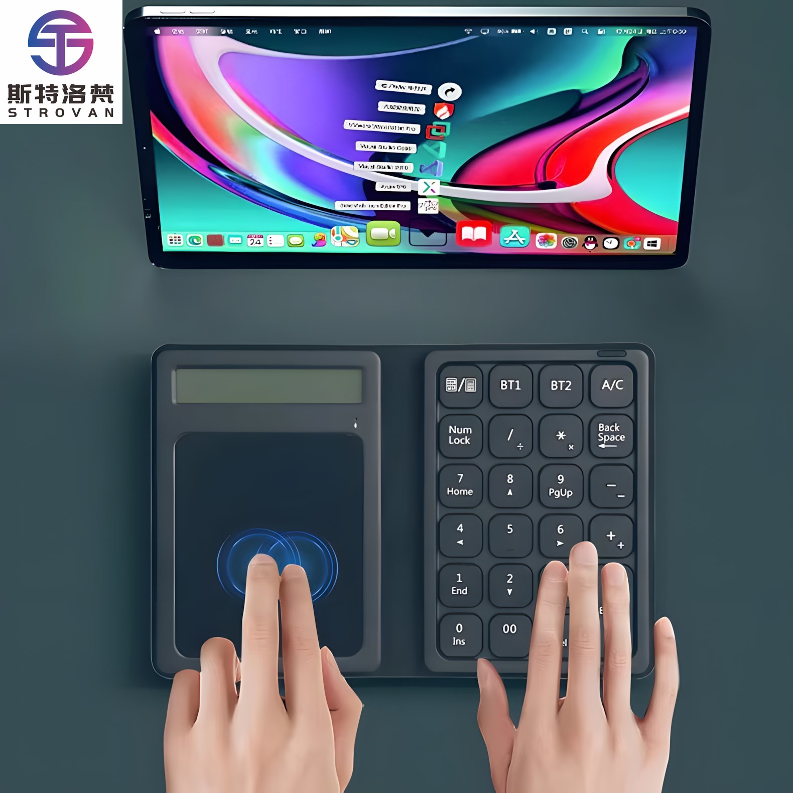 Wireless Keyboard Mini - แป้นพิมพ์ตัวเลขพับได้แบบพกพาพร้อมทัชแพดเมาส์ แป้นพิมพ์ตัวเลขไร้สายขนาดเล็กพร้อมทัชแพดเมาส์