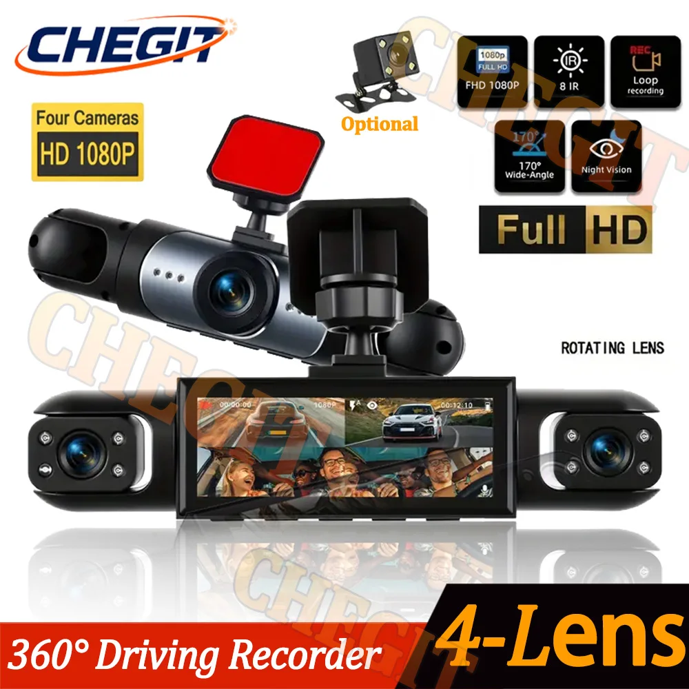 Panoramic Dash Cam 360 - ใหม่ 360 ° กล้องติดรถยนต์ 1080P กล้องบันทึกภาพหน้ารถ