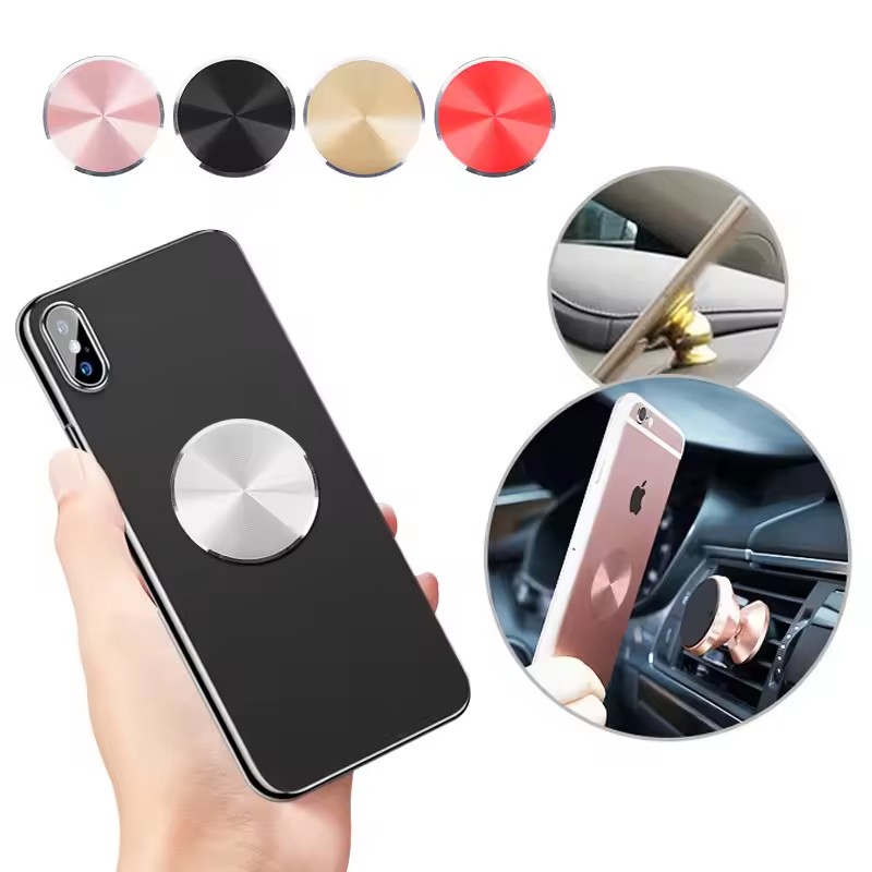 Useful Electronic Gadgets - แผ่นโลหะบางสำหรับที่ยึดโทรศัพท์ในรถยนต์แบบแม่เหล็ก แผ่นเหล็กติดแม่เหล็กสำหรับแท็บเล็ต โทรศัพท์ตั้งโต๊ะ และที่ยึดโทรศัพท์ในรถยนต์แบบวงกลม