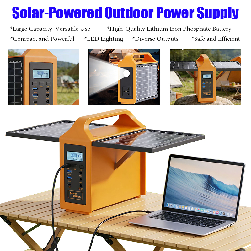 Solar Powered Charger - สถานีพลังงานแสงอาทิตย์แบบพกพา 150W พร้อมไฟ LED และแผงโซลาร์เซลล์ 220V