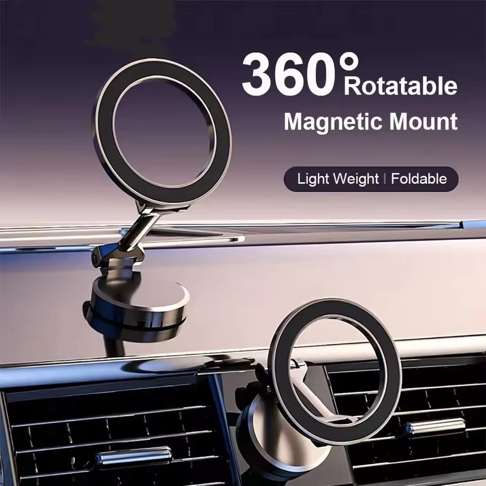 Useful Electronic Gadgets - ที่วางโทรศัพท์มือถือในรถยนต์แบบแม่เหล็กพับได้สำหรับ MagSafe 360 ° ขาตั้งแม่เหล็กปรับระดับได้สำหรับติดตั้งในรถยนต์สำหรับ iPhone