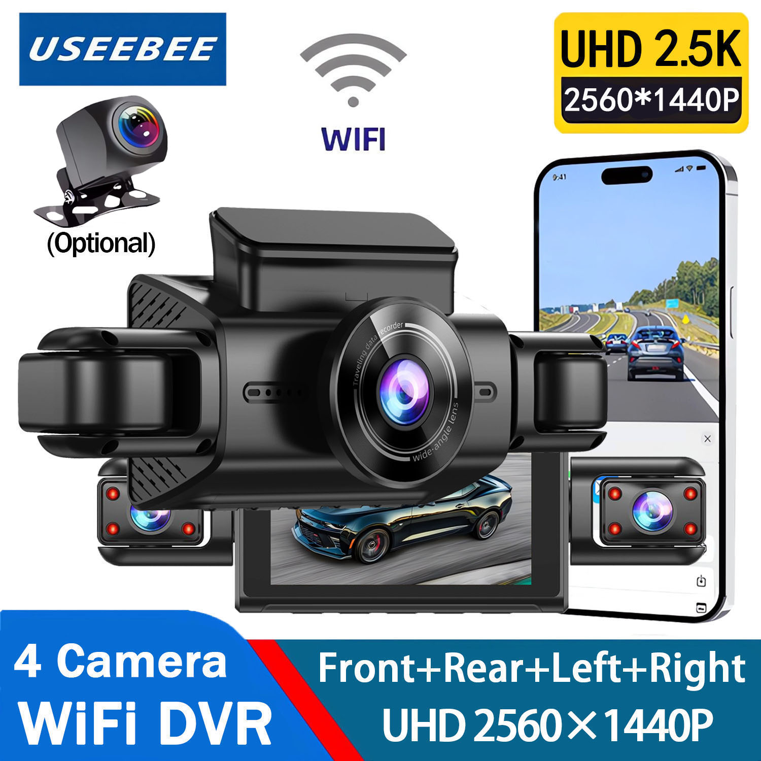 Panoramic Dash Cam 360 - กล้องติดรถยนต์ 360 องศา 4 ตัว บันทึกภาพ