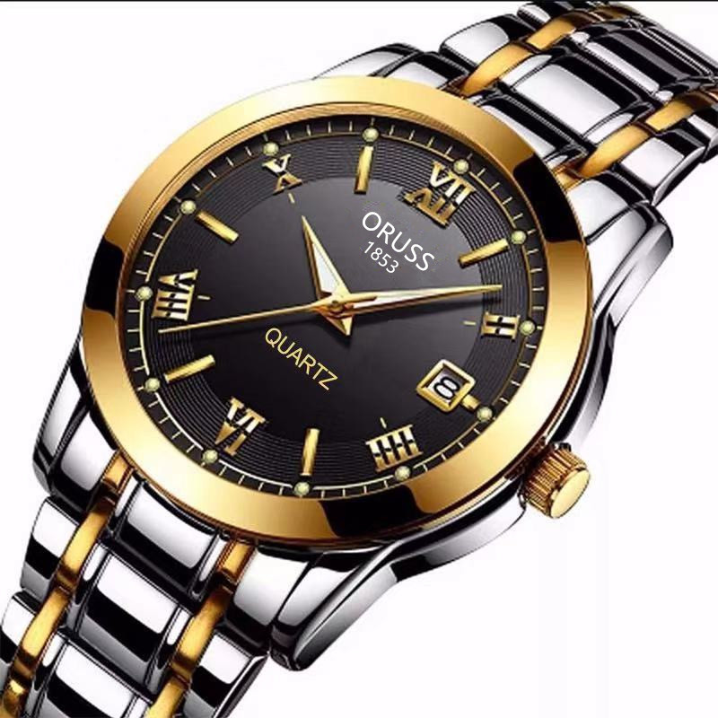 Smart Watch Kids - นาฬิกาควอตซ์ผู้ชาย สายเหล็กบางพิเศษ พร้อมปฏิทิน เรืองแสง กันน้ำ แฟชั่นลำลองสำหรับธุรกิจ