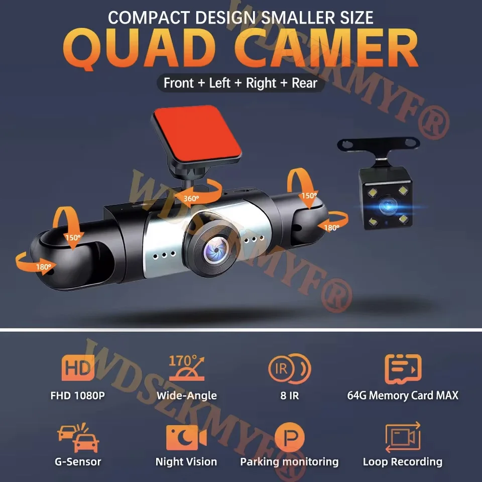 360 °   กล้องติดรถยนต์แบบพาโนร - Panoramic Dash Cam 360 บทวิจารณ์และราคา