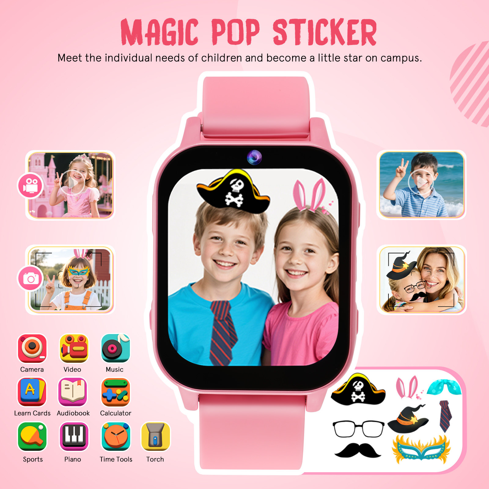 นาฬิกาอัจฉริยะสำหรับเด็กสีชมพู - Smart Watch Kids บทวิจารณ์และราคา